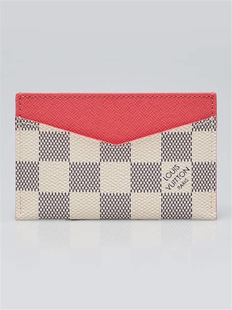 Card Holder Daily Damier Azur Canvas .